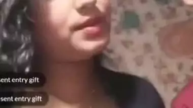 Horny Desi XXX wife playing with her sweet tits in live cam