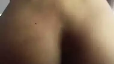 Girl in the reverse cowgirl position in the Tamil sex video