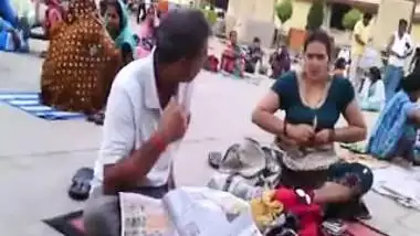 Aunty Boobs Show in Crowd Changing 