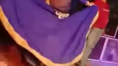 Two slim Desi teens seductively dance during XXX show under the tent