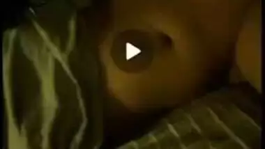 Horny amateur wife XXX playing with her shave Desi cunt at night