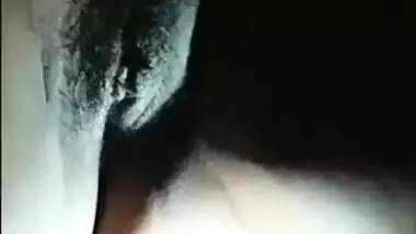 Indian man thinks wife won't find out he touches pussy in the night