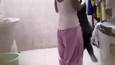 Guy dreams about sex while spying on cute Desi gal with big XXX boobs