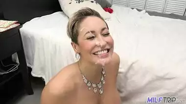 Horny Mom next door surprises me with a wild holiday fuck