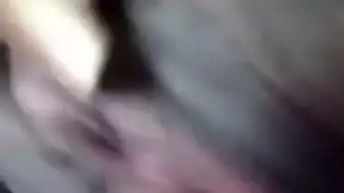 XXX whore shows off naked tits and then puts the camera down there