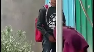 Indian school girl give head outdoor before school and caught on XXX cam