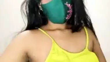 Sexy Eyes Theera showing her boobs and horny expression on her face