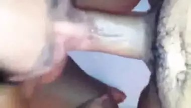 indian hot wife giving blowjob