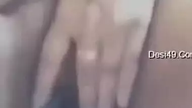 Desi girl entertains herself behind close door and online fans as well