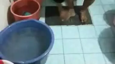 Hubby likes it when Desi wife takes shower because he can film porn video