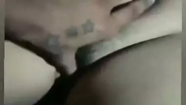 Man presses desi lady’s tight boobs in Bangla sex video