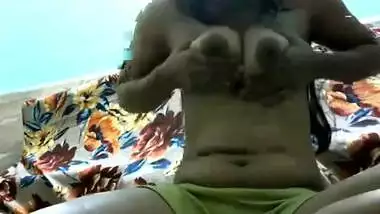 Masked Indian chick in green panties acts on webcam instead of porn