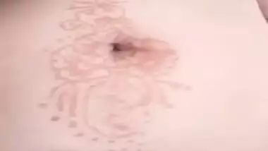 Desi woman shows hairy XXX hole besides tattoos on sexy tits and tummy