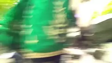 Village Desi slut with big ass rides XXX prick in the middle of woods