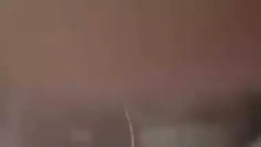 Horny girlfriend with dildo masturbating on video call