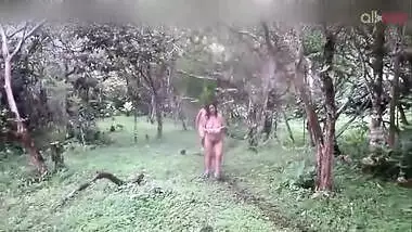 Two hot and sexy Desi aunty bathing in a outdoor under rain together