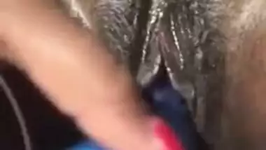 Excited Indian girl needs no sex when blue XXX toy is at hand