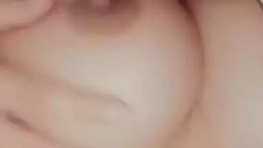 Sexy Indian XXX babe showing boobs and playing with pussy on video call