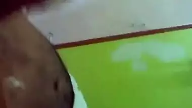 Desi whore holds XXX cock in hand and gives a sex handjob to man