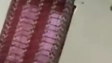 Desi man catches his fat wife with big XXX tits dressing for work