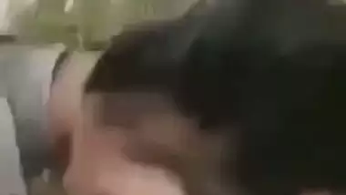 Lovely Desi XXX girl gives a hot blowjob outdoors till her boyfriend cum MMS