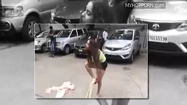 Hot Telugu actress Sri Reddy stripping in public