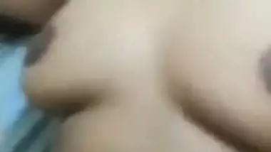 Boob press video with fucking of busty Indian girlfriend