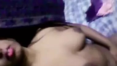 Indian topless girl making a selfie video