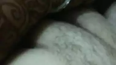 indian wife boobs pressing and blowjob